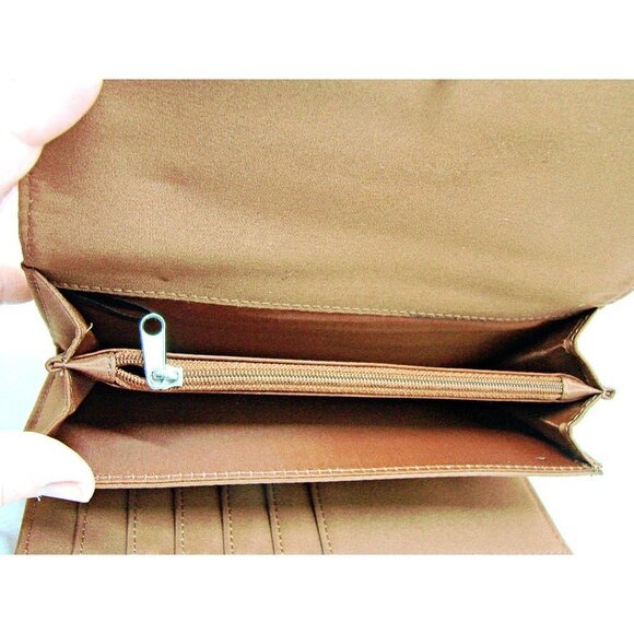Kim Rogers Full Functional Clutch Wallet With Safe Keeper Liner RFID Cognac NIB - Picture 5 of 11